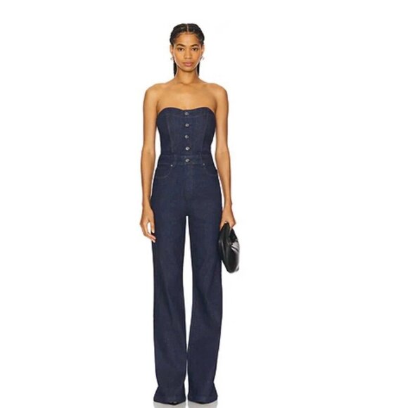 Paige Pants - Paige Sansa Denim Strapless Jumpsuit Sz 2 NEW Retails $329